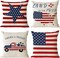 Set of 4 Patriotic 18"x18" Throw Pillow Covers – American Flag 4th of July, Memorial Day & Independence Day Home and Outdoor Decor
